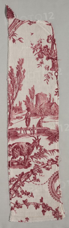 Fragments of Copperplate Printed Cotton, c. 1789. Firm of Christophe Philippe Oberkampf (French, 1738-1815), Jean-Baptiste Marie Hüet (French, 1745-1811). Copperplate printed linen; overall: 17 x 66.5 cm (6 11/16 x 26 3/16 in.)
