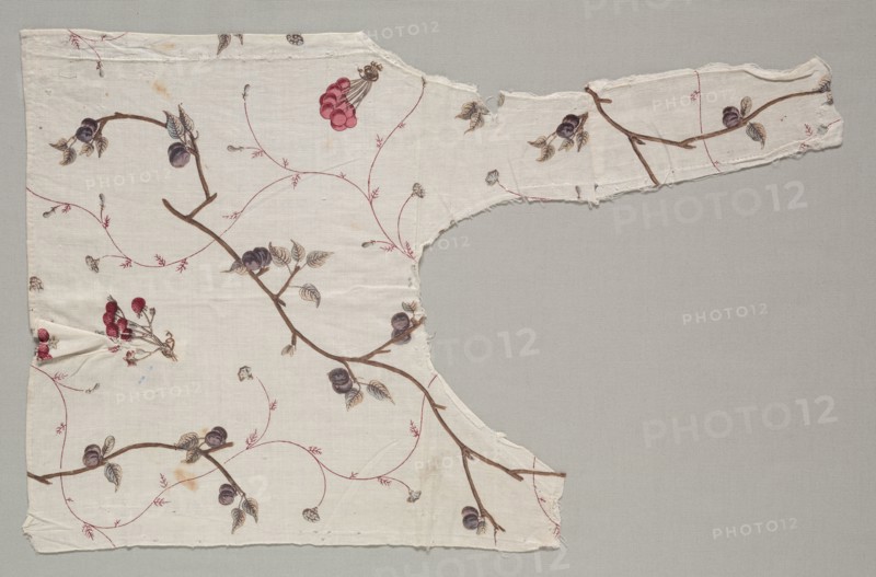 Fragment of a Bodice, c. 1775. France, late 18th century. Woodblock print on cotton; overall: 48.9 x 31.1 cm (19 1/4 x 12 1/4 in.)