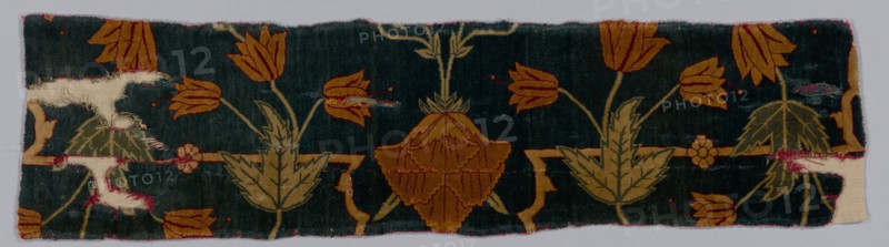 Fragments of a Carpet, 1600-1650. Imperial Manufactory (Indian). Silk and wool; average: 85.1 x 21.6 cm (33 1/2 x 8 1/2 in.)