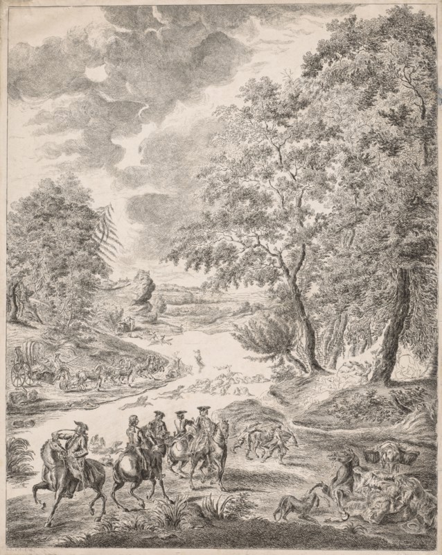The Deer Hunt. Augustin de Saint-Aubin (French, 1736-1807). Etching and engraving