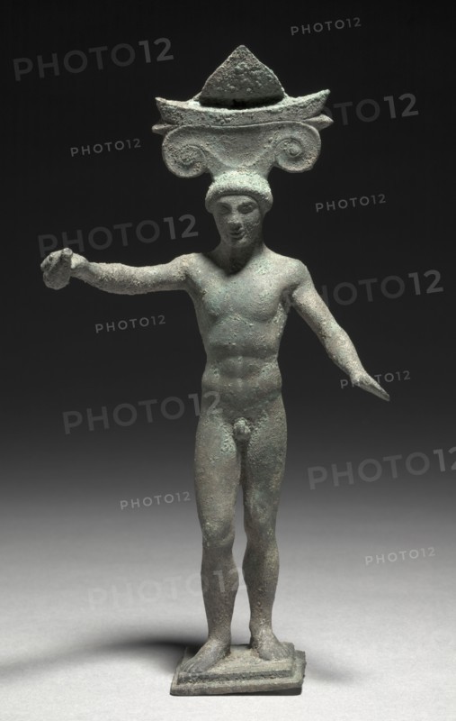 Athlete, 460-450 BC. South Italy, Locri (?), Greece, 5th Century BC. Bronze; overall: 22.5 cm (8 7/8 in.).