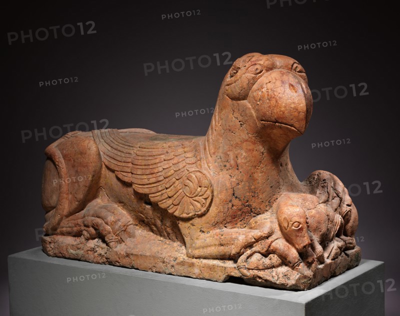 Guardian Griffin, 1150-1175. Northern Italy, Emilia, 12th century. Pink limestone (called "Verona Marble"); overall: 76.7 x 47.3 x 119.9 cm (30 3/16 x 18 5/8 x 47 3/16 in.).