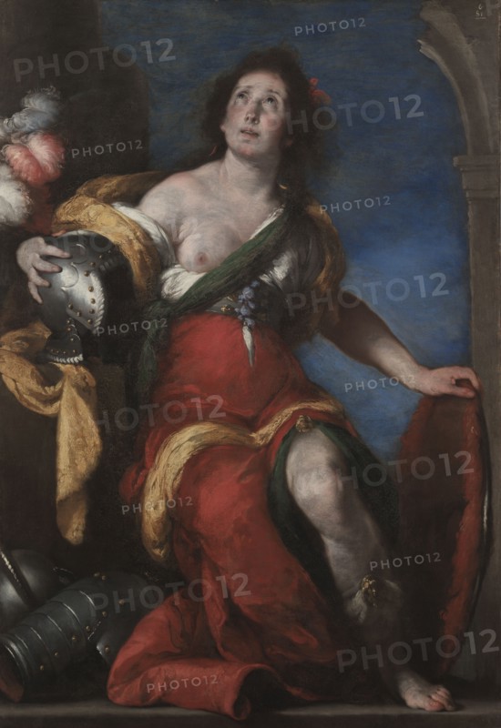 Allegorical Figure, c. 1636. Bernardo Strozzi (Italian, 1581?-1644). Oil on canvas; framed: 178.5 x 133.5 x 12 cm (70 1/4 x 52 9/16 x 4 3/4 in.); unframed: 145.8 x 99.8 cm (57 3/8 x 39 5/16 in.).