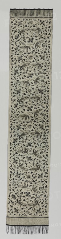 Slendang (Shoulder Cloth), 1800s - early 1900s. Indonesia, Java, North Coast, 19th - early 20th century. Tabby weave, batik; silk; overall: 284.4 x 55.9 cm (111 15/16 x 22 in.)