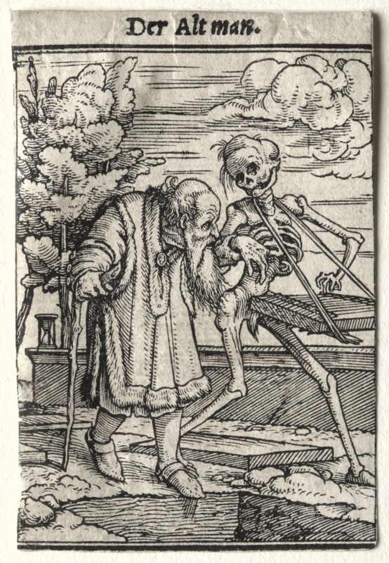 Dance of Death:  The Old Man. Hans Holbein (German, 1497/98-1543). Woodcut