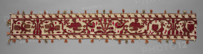 Band, 1600s. Greece, Cyclades Islands, Southern Group, Melos ?, 17th century. Embroidery; silk and gold filé on linen; overall: 11.5 x 78.8 cm (4 1/2 x 31 in.)