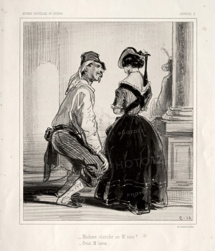 Carnaval. Paul Gavarni (French, 1804-1866). Lithograph