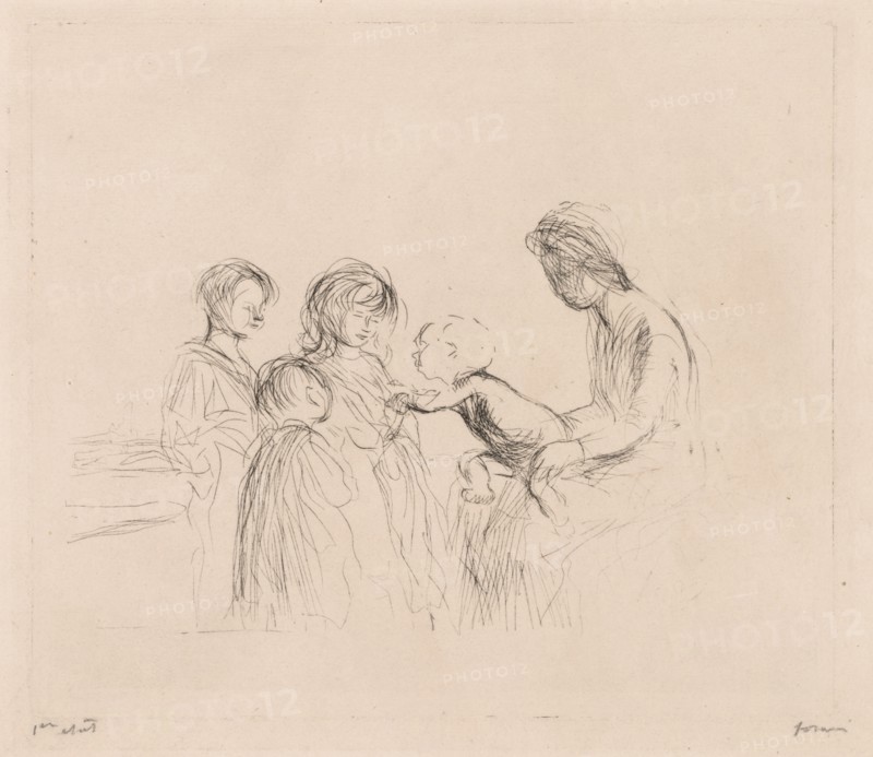 Madonna and Children. Jean Louis Forain (French, 1852-1931). Drypoint
