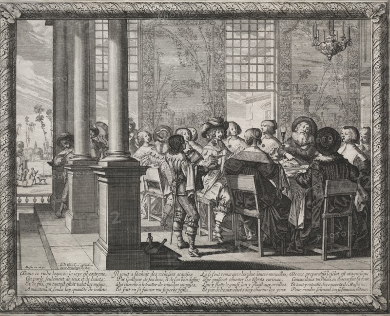 The Prodigal Son:  The Feast in Honor of the Prodigal's Return. Abraham Bosse (French, 1602-1676). Etching