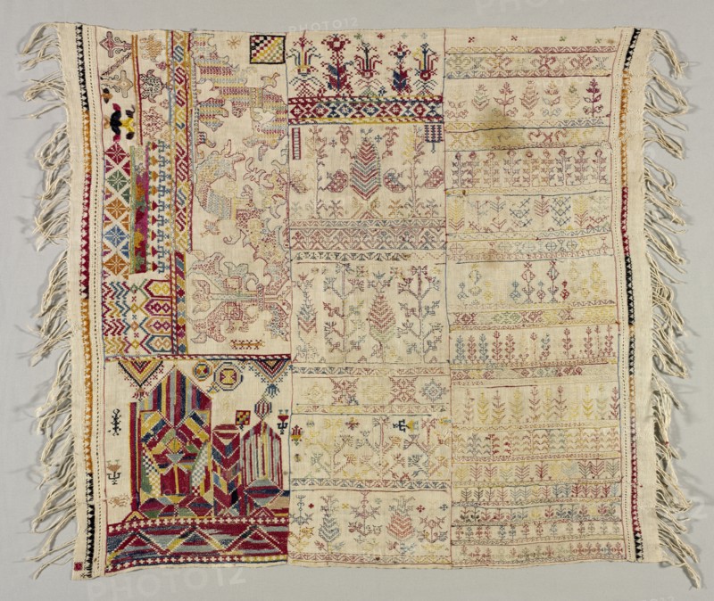 Sampler, 19th century. Morocco, Salé, 19th century. Embroidery: silk on cotton tabby ground; overall: 104.1 x 81.3 cm (41 x 32 in.).