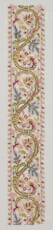 Embroidered Strip, late 1500s. Italy, late 16th century. Embroidery; silk on linen; overall: 29.2 x 175.2 cm (11 1/2 x 69 in.)