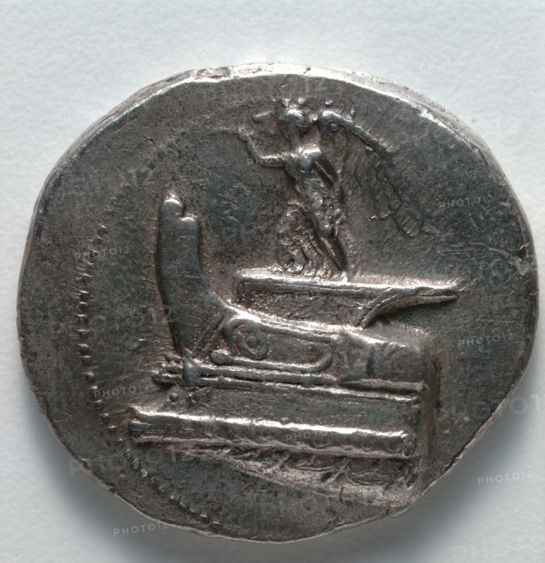 Tetradrachm, c. 300-295 BC. Greece, reign of Demetrius Poliorcetes ("The Beseiger"), late 4th century BC. Silver; diameter: 3.1 cm (1 1/4 in.).