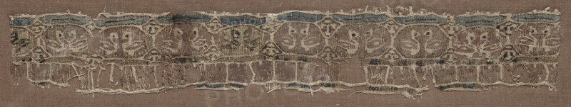 Fragment of a Tiraz-Style Textile, 1094 - 1130. Egypt, Fatimid period, Caliphate of al-Musta'li or al'Amir, AH 487-524, 11th-12th Century. Tapestry (originally inwoven in a tabby ground); linen and silk; overall: 4.2 x 28.7 cm (1 5/8 x 11 5/16 in.)
