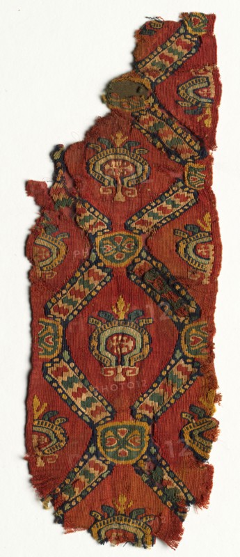 Fragmentary Ornament from a Tunic with Lozenges and Medallions, mid 700s - mid 800s. Egypt, Abbasid period, mid-8th to mid-9th century. Tapestry weave; wool and linen; overall: 33 x 12.1 cm (13 x 4 3/4 in.).