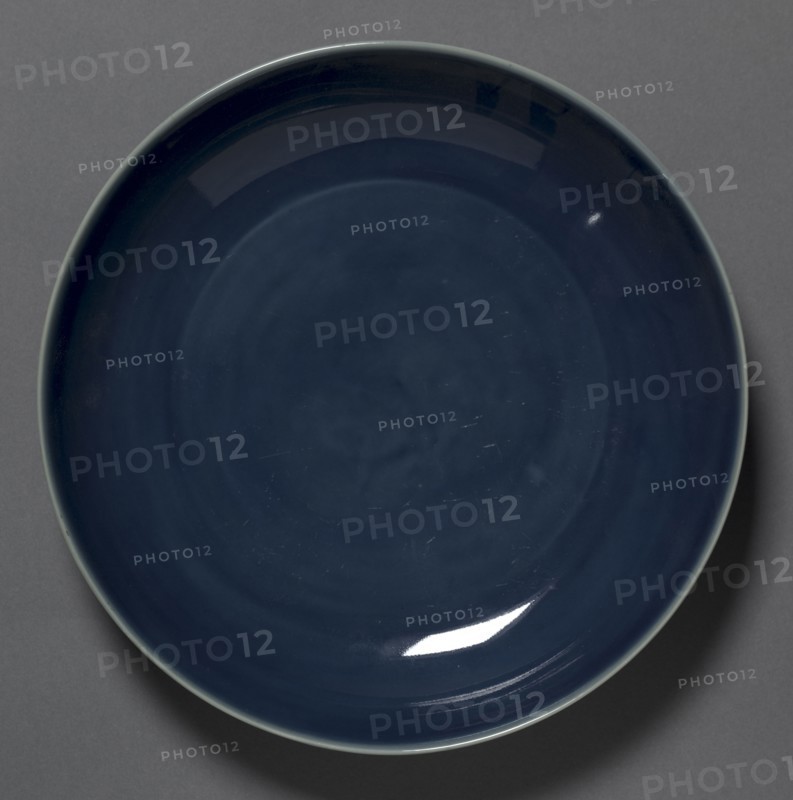 Dish, 1573-1619. China, Jiangxi province, Jingdezhen kilns, Ming dynasty (1368-1644), Wanli mark and reign (1573-1619). Porcelain with blue glaze; diameter: 21 cm (8 1/4 in.).