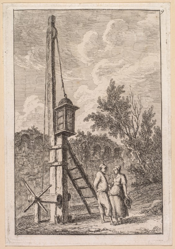Les Soirées de Rome:  Le Poteau, 1763-1764. Hubert Robert (French, 1733-1808). Etching