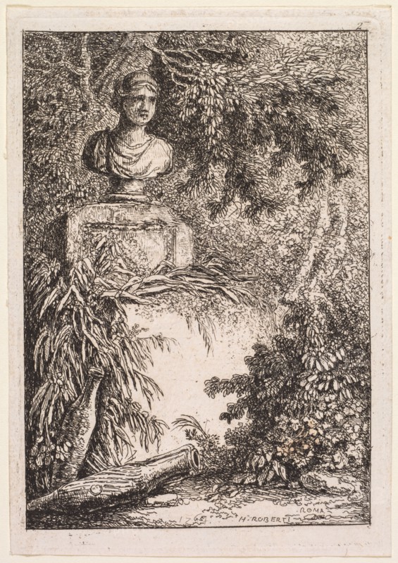 Les Soirées de Rome:  Le Buste, 1764. Hubert Robert (French, 1733-1808). Etching