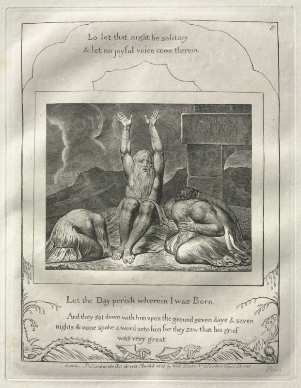 The Book of Job:  No. 8,  Let the Day perish wherin I was born, 1825. William Blake (British, 1757-1827). Engraving