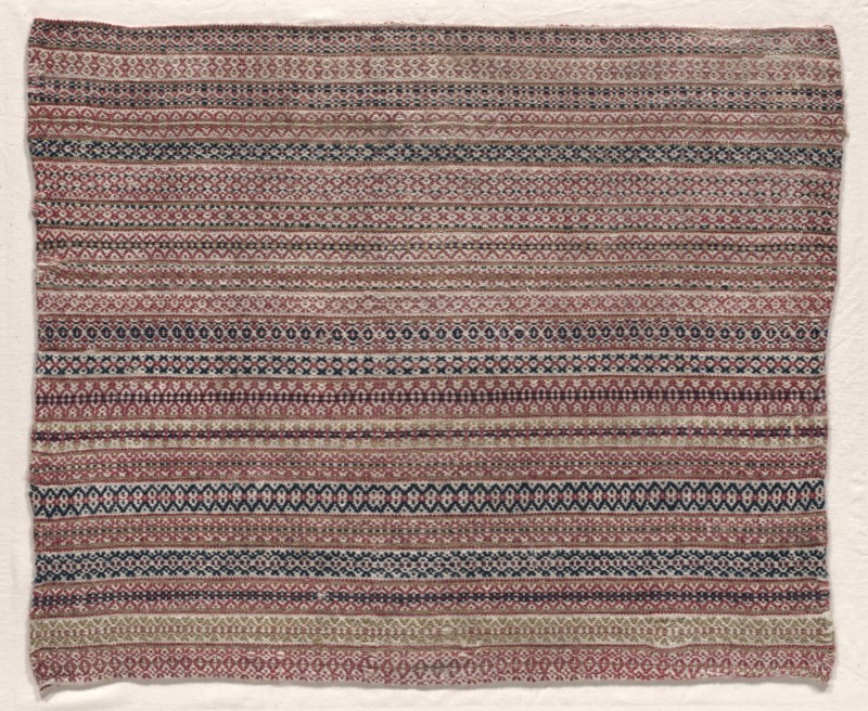 Woven Wool Textile, early 19th century. Sweden, Dalecarlia, early 19th century. Wool; average: 48.3 x 59.7 cm (19 x 23 1/2 in.)