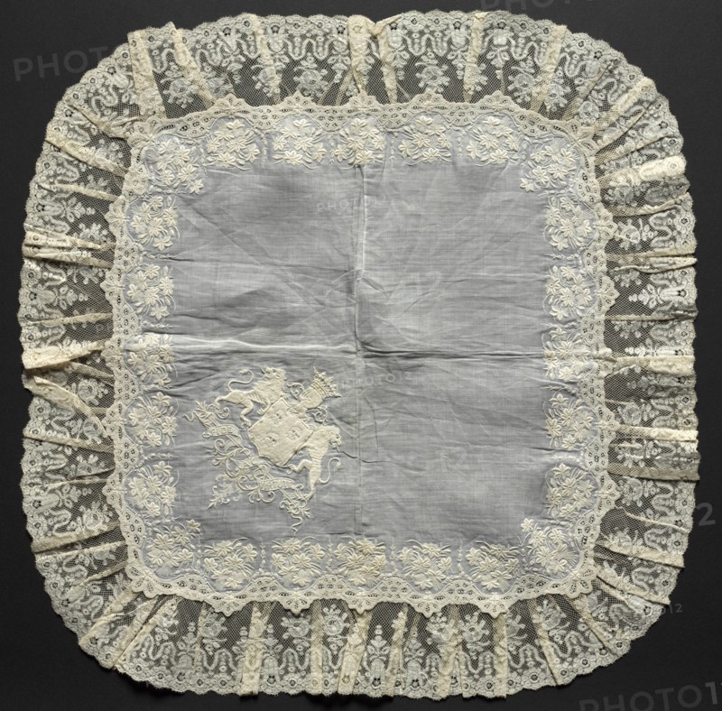 Handkerchief, 19th century. Switzerland, 19th century. Embroidery: linen; average: 43.8 x 43.8 cm (17 1/4 x 17 1/4 in.)