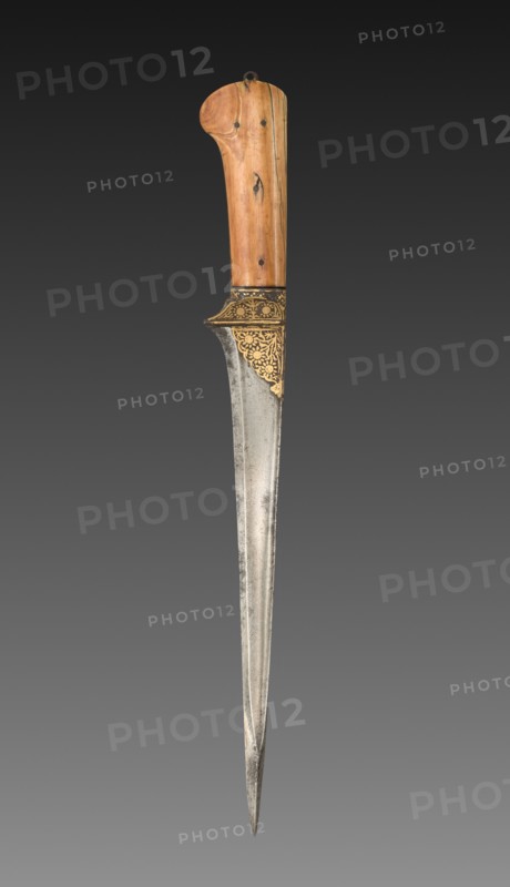 Dagger, 1700s-1800s. India, 18th-19th Century. Silver inlay and leather; overall: 42 cm (16 9/16 in.).