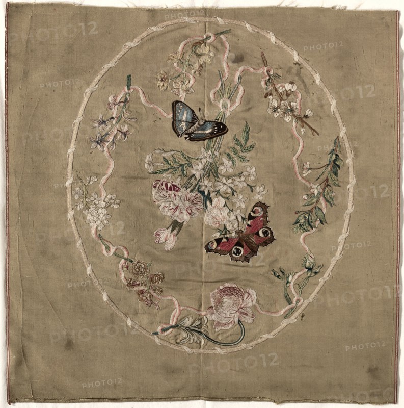 Embroidery for Fire Screen, early 1800s. England, early 19th century. Embroidery, silk; overall: 49.9 x 48.3 cm (19 5/8 x 19 in.)