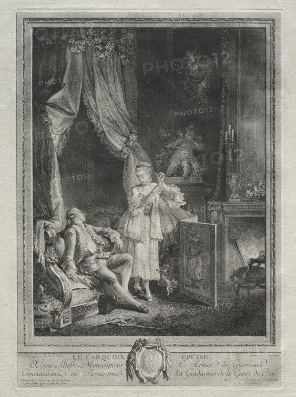 The Empty Quiver. Nicolas Delaunay (French, 1739-1792), after Pierre-Antoine Baudouin (French, 1723-). Engraving and etching; platemark: 35.5 x 25.2 cm (14 x 9 15/16 in.); border: 34.9 x 24.6 cm (13 3/4 x 9 11/16 in.)