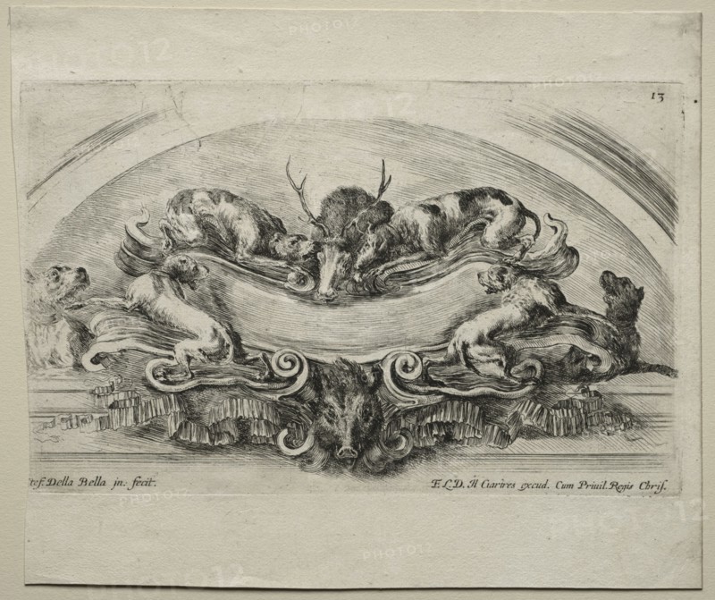 Collection of Various Caprices and New Designs of Cartouches and Ornaments:  No 13. Stefano Della Bella (Italian, 1610-1664). Etching