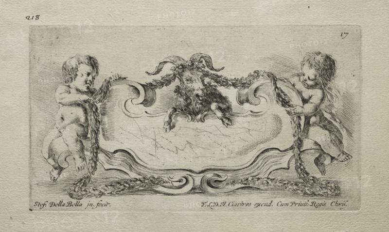 Collection of Various Caprices and New Designs of Cartouches and Ornaments:  No 17. Stefano Della Bella (Italian, 1610-1664). Etching