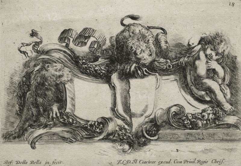 Collection of Various Caprices and New Designs of Cartouches and Ornaments:  No 18. Stefano Della Bella (Italian, 1610-1664). Etching