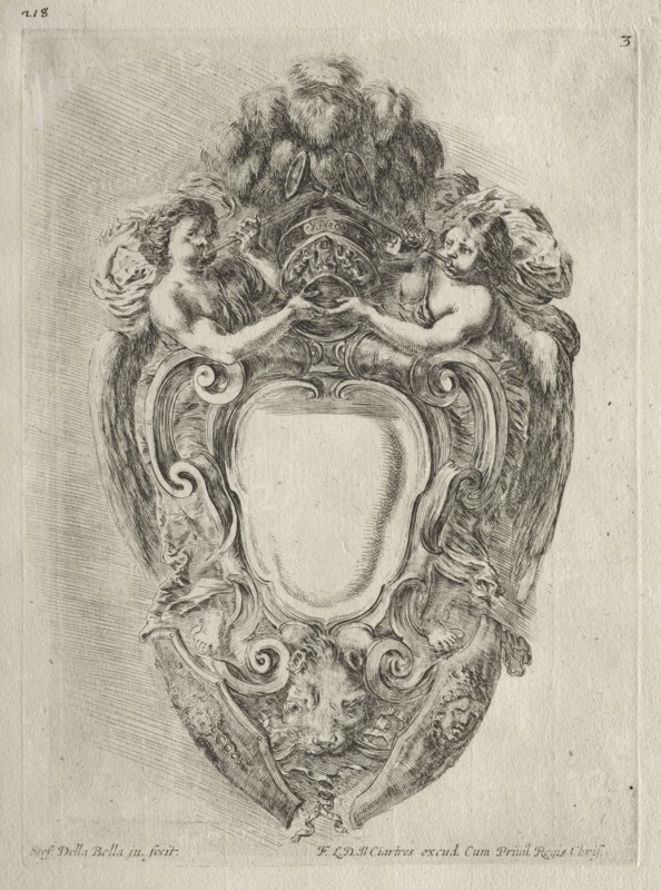 Collection of Various Caprices and New Designs of Cartouches and Ornaments:  No. 3. Stefano Della Bella (Italian, 1610-1664). Etching