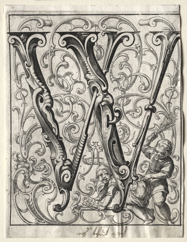 New ABC Booklet:  W, 1627. Lucas Kilian (German, 1579-1637). Engraving