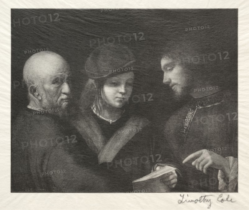 Old Italian Masters:  The Three Ages, 1888-1892. Timothy Cole (American, 1852-1931). Wood engraving