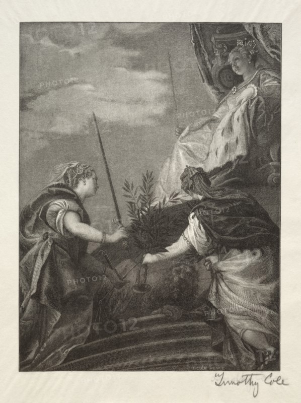 39: Old Italian Masters:  Venice Enthroned, 1888-1892. Timothy Cole (American, 1852-1931). Wood engraving