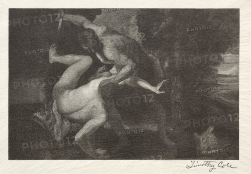 Old Italian Masters:  The Death of Abel, 1892. Timothy Cole (American, 1852-1931). Wood engraving