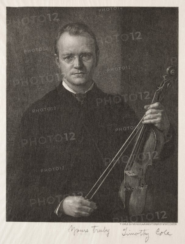 Old Italian Masters:  Portrait of Timothy Cole (Man with Violin), 1892. Timothy Cole (American, 1852-1931). Wood engraving