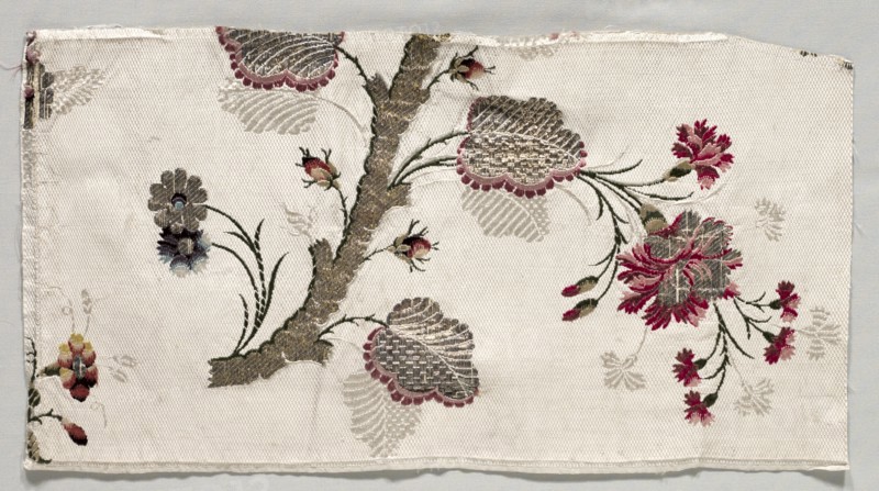 Textile Fragment, 1760-1780. Italy, 18th century. Brocade (?); silk and metal; overall: 48.2 x 25.4 cm (19 x 10 in.).