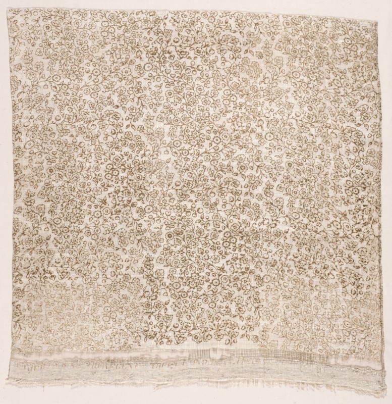 Liberty Printed Silk, c. 1880. England, late 19th century. Gold leaf printed on hand-woven silk; overall: 53.7 x 53.5 cm (21 1/8 x 21 1/16 in.)