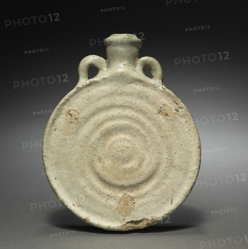 Pilgrim Flask, 1-200. Parthian, 1st-2nd Century. Terracotta; overall: 17.6 cm (6 15/16 in.).