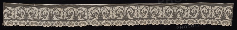 Border with Birds and Floral Motifs, 19th century. Italy, Sardinia, 19th century. Needle lace, filet/lacis (knotted ground and darned in one direction); bleached linen (est.); overall: 27.9 x 316.2 cm (11 x 124 1/2 in.)