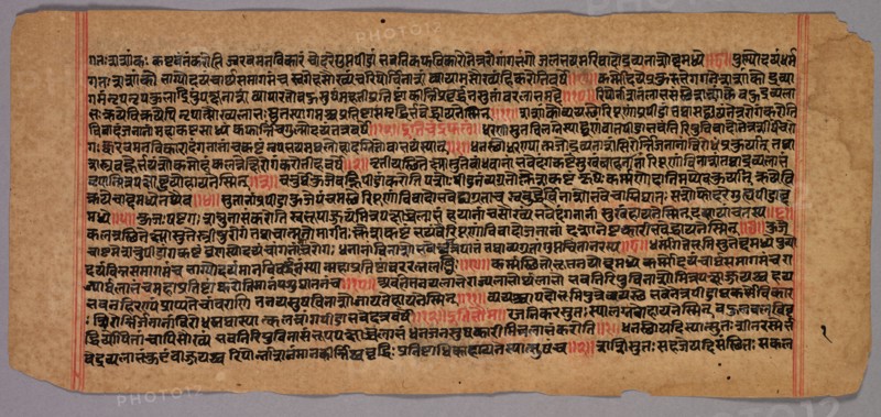 Pages from a Jaina Manuscript, 1400s-1500s. India, 15th-16th century. Ink on paper; overall: 12.3 x 27.2 cm (4 13/16 x 10 11/16 in.).