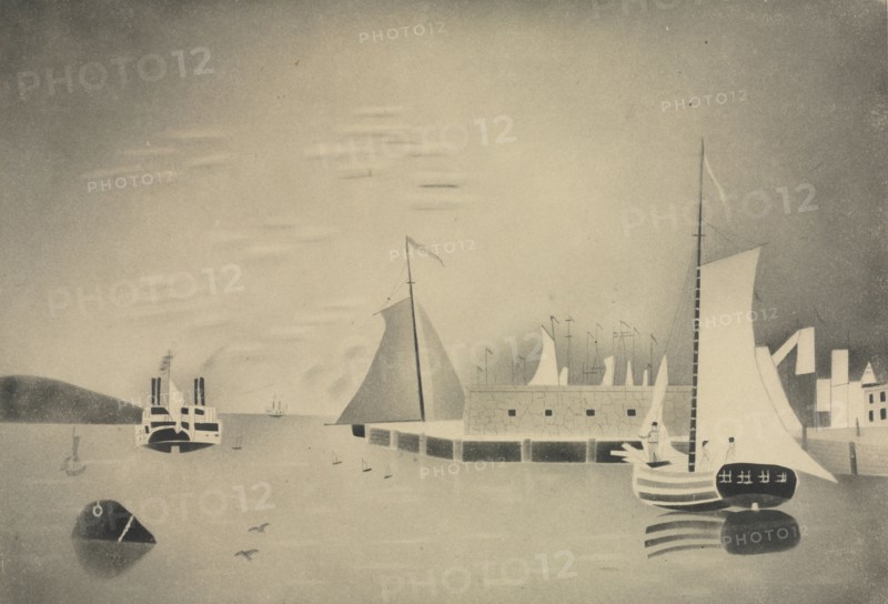 Harbor Scene, 1850s or 60s. Mary Altha Nims (American, 1817-1907). Pencil; sheet: 17.7 x 23.1 cm (6 15/16 x 9 1/8 in.); image: 15.5 x 22.8 cm (6 1/8 x 9 in.).