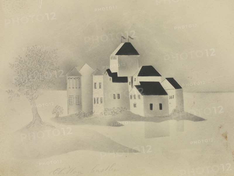 Chillon Castle. Mary Altha Nims (American, 1817-1907). Pencil;