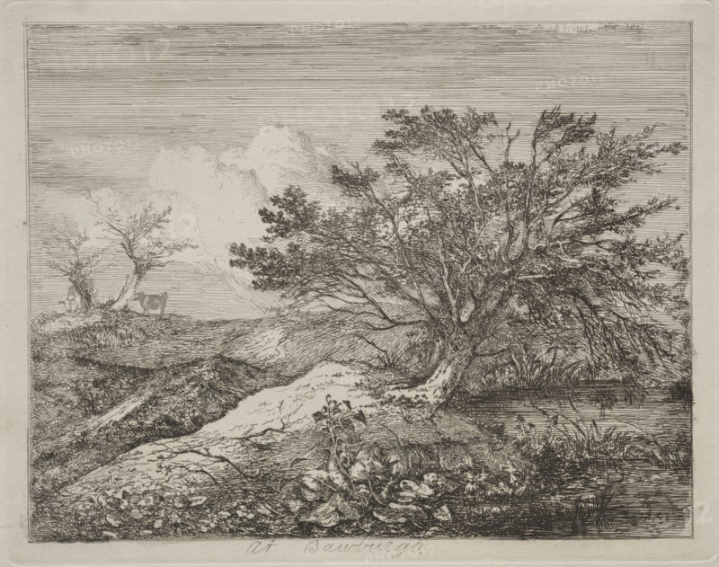 At Bawburgh, 1813. John Crome (British, 1768-1821). Etching