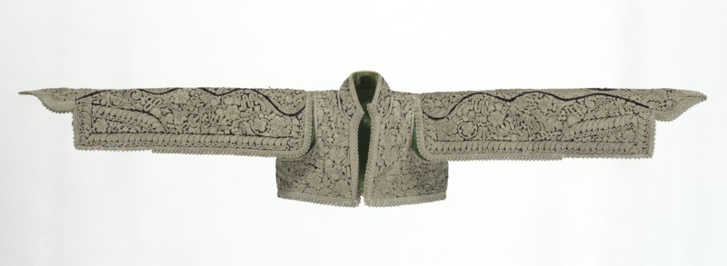 Jacket, c. 1800s. Macedonia or Albania, 19th century. Velvet; metallic embroidery; overall: 30.5 x 154.3 cm (12 x 60 3/4 in.)
