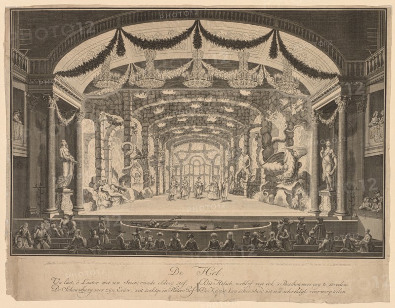 Inferno, 1700s(?). Netherlands(?), 18th century (?). Etching (2 plates, one in center with main subject, the second frames the first, plus inscription plate); sheet: 35 x 45.3 cm (13 3/4 x 17 13/16 in.)