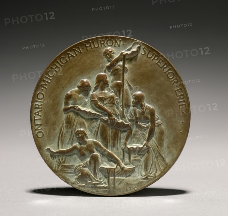 Medal: Ontario Sends Greetings to the Sea (reverse), 1800s-1900s. Lorado Taft (American, 1860-1936). Bronze; diameter: 7.4 cm (2 15/16 in.).