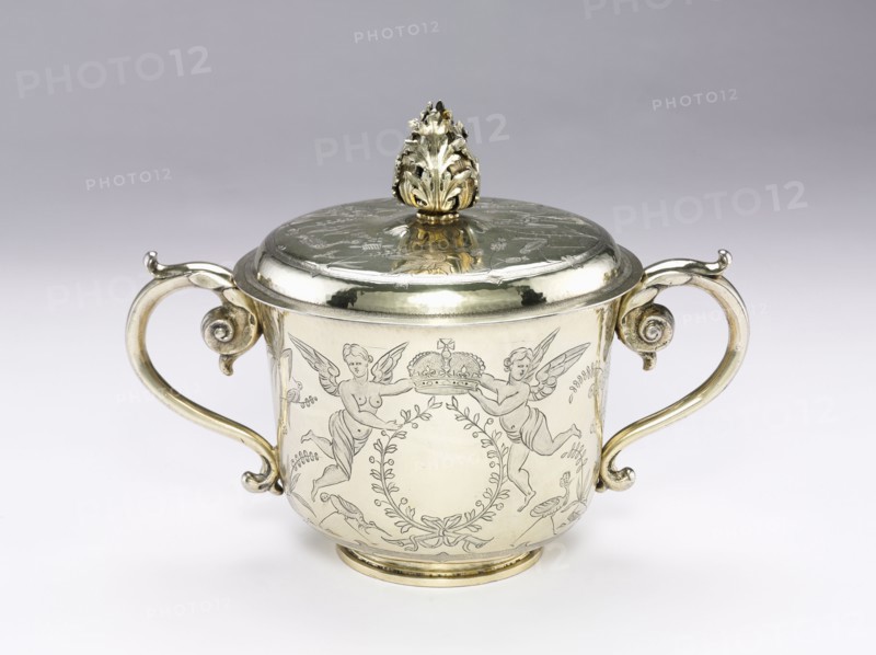 Covered Cup, 1686. England, London, 17th century (James II). Silver gilt; overall: 23.9 x 32.4 cm (9 7/16 x 12 3/4 in.).