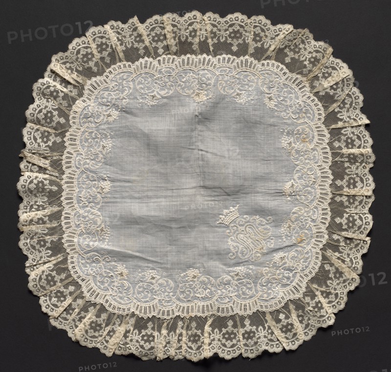 Embroidered Handkerchief, 18th century. Switzerland, 18th century. Embroidery: linen; average: 45.7 x 47 cm (18 x 18 1/2 in.).