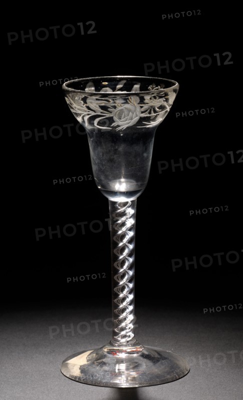 Wine Glass, 1750-1799. England, 18th century. Glass; diameter: 5.4 cm (2 1/8 in.); overall: 14.6 x 6.8 cm (5 3/4 x 2 11/16 in.).